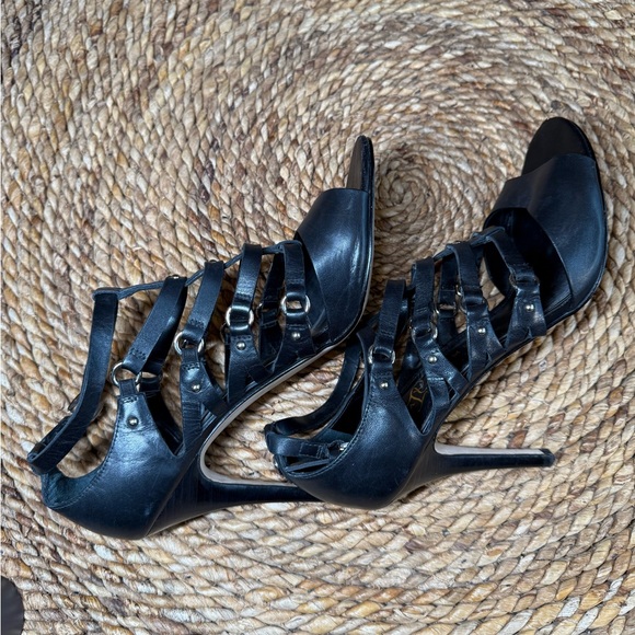 Ivanka Trump Black Strappy Heels 9.5 - Picture 3 of 8